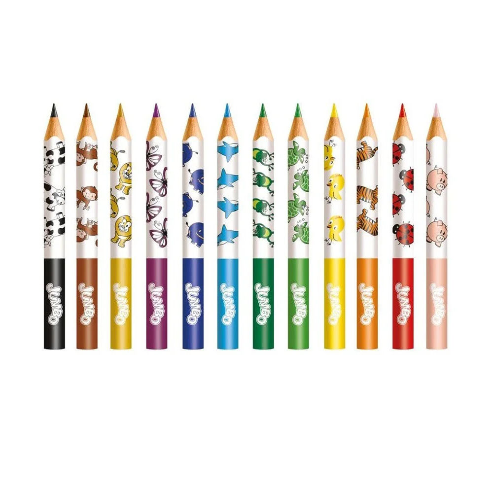 Foto 2 de Lapis de cor jumbo 12 cores com apontador faber castell