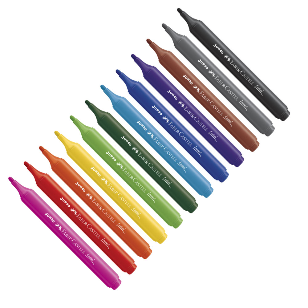 Foto 2 de Canetinhas hidrocor jumbo lavável 12 cores faber castell