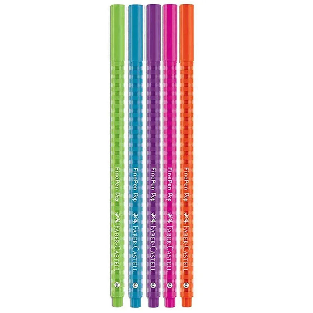 Foto 2 de Conjunto canetas finepen pop 0.4mm 5 cores faber castell