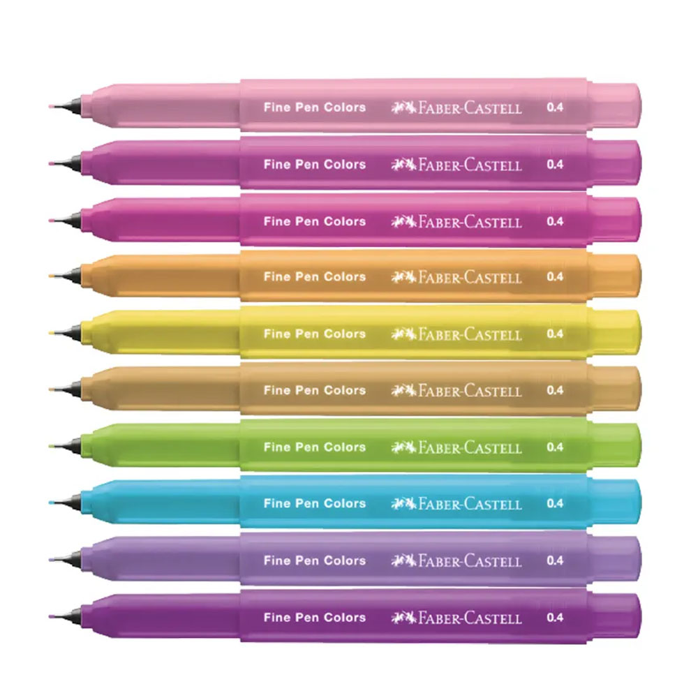 Foto 3 de Kit 10 canetas fine pen + shoulder bag summer faber castell