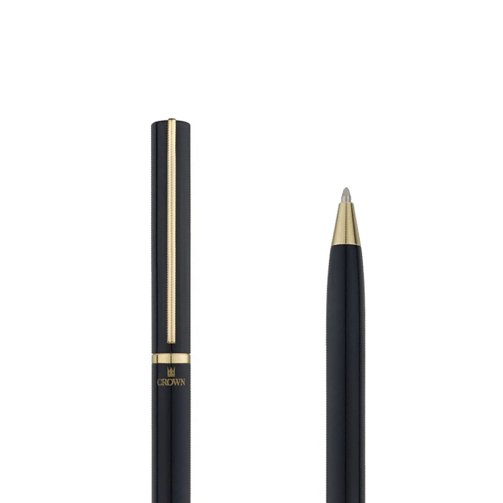 Foto 3 de Caneta crown esferográfica metal fiesta preto tinta azul