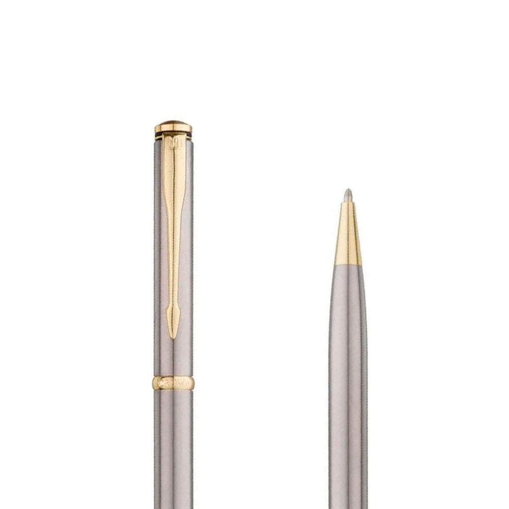 Foto 3 de Caneta crown esferográfica sigma prata tinta azul