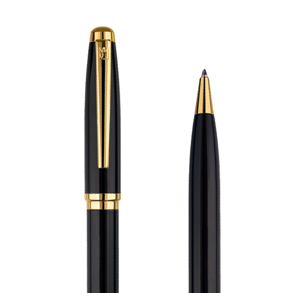 Foto 3 de Caneta crown esferográfica metal belissima preto tinta azul