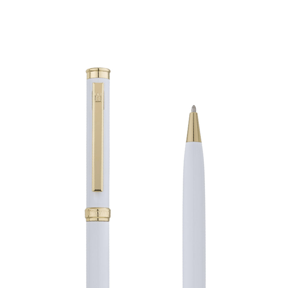 Foto 3 de Caneta crown esferográfica metal liverpool gold tinta azul