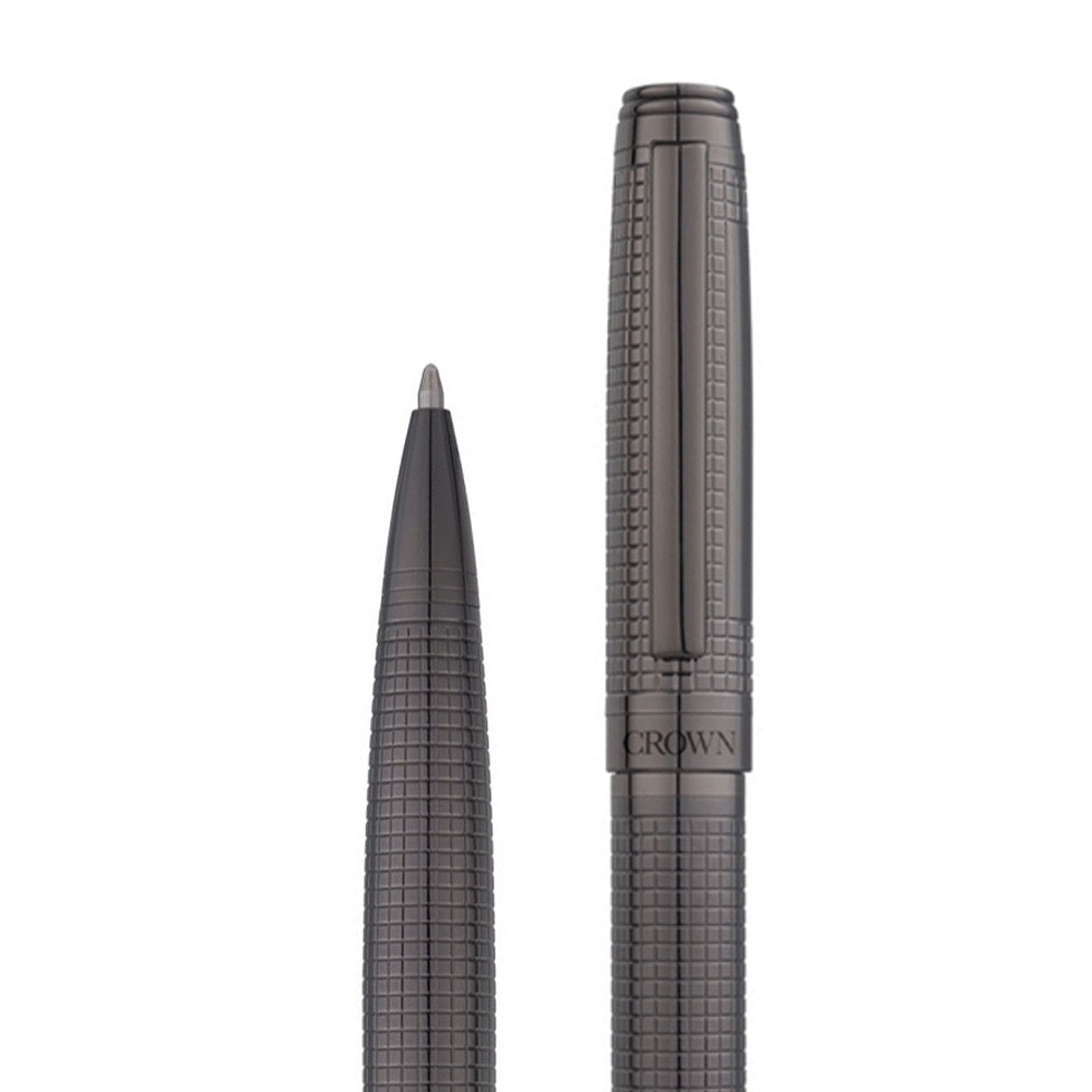 Foto 3 de Caneta crown esferográfica metal supreme fumê tinta azul