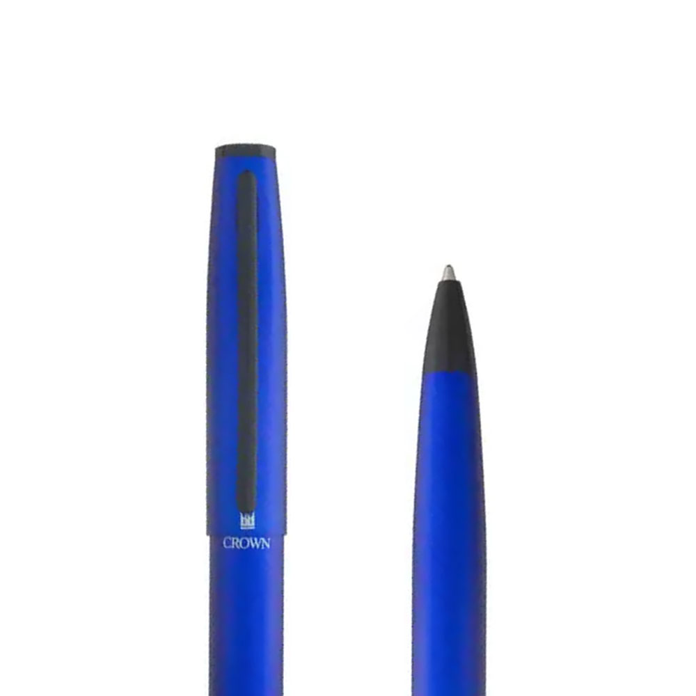 Foto 3 de Caneta crown esferográfica metal unique azul tinta azul