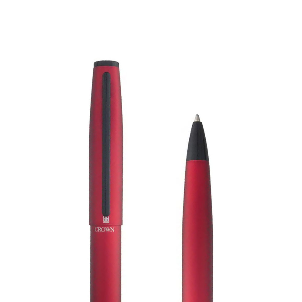 Foto 3 de Caneta crown esferográfica metal unique vermelha tinta azul