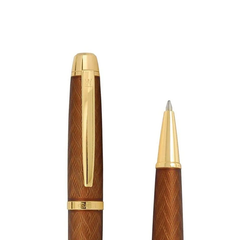 Foto 3 de Caneta crown esferográfica metal drezden bordo tinta azul