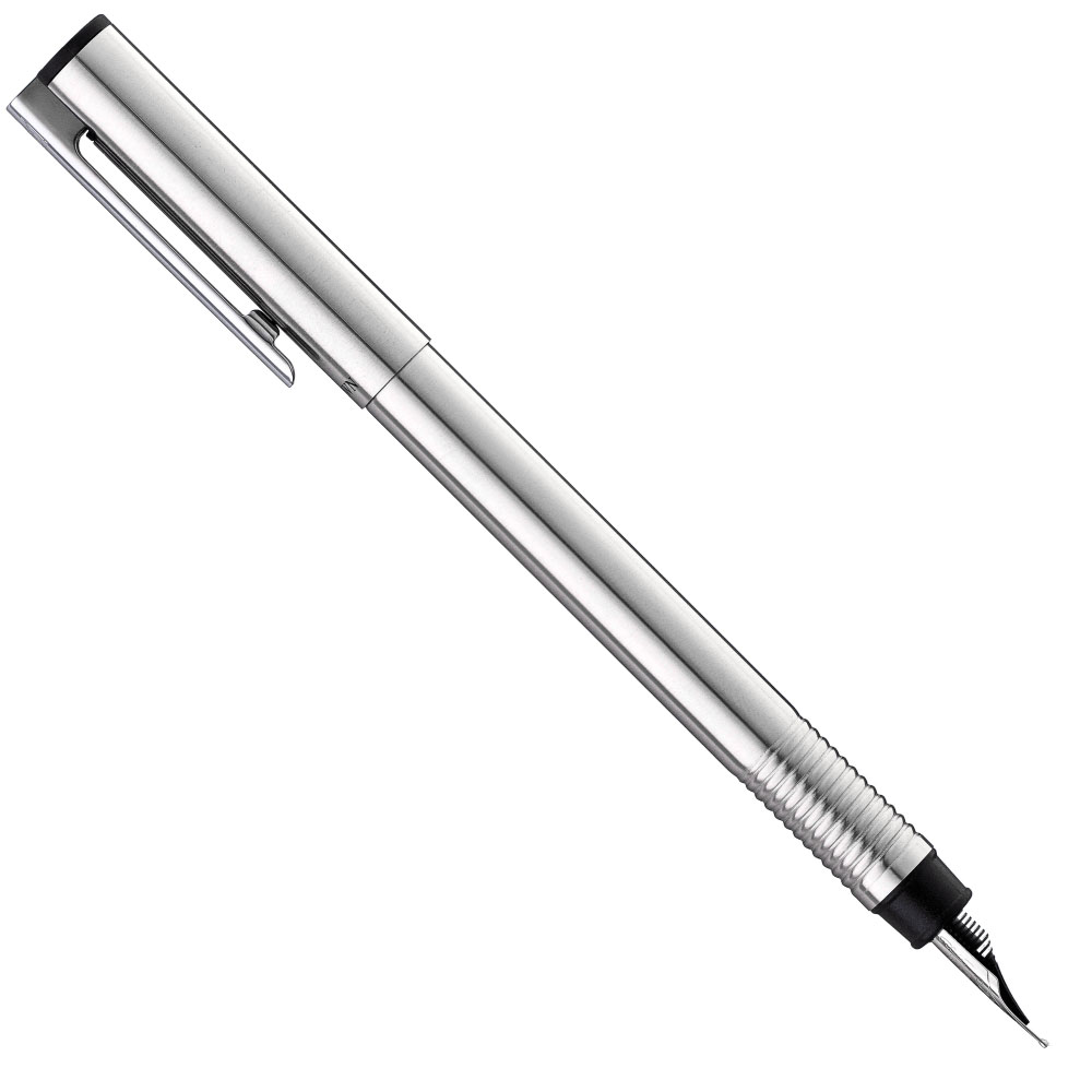 Foto 2 de Caneta crown tinteiro metal iron prata tinta azul