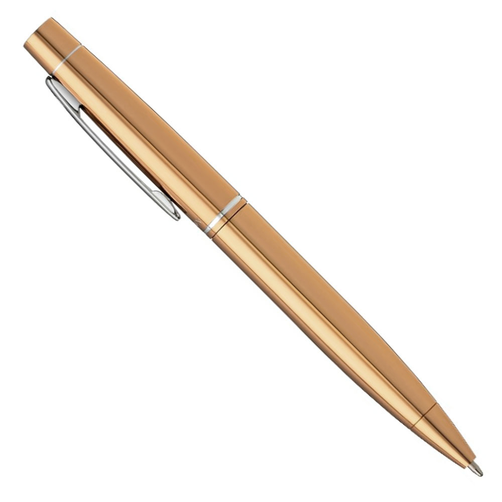 Foto 2 de Caneta crown esferográfica metal italy dourado tinta azul