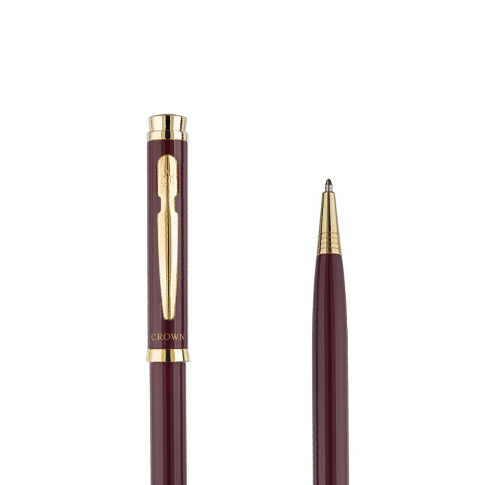 Foto 3 de Caneta crown esferográfica metal champion bordo tinta azul