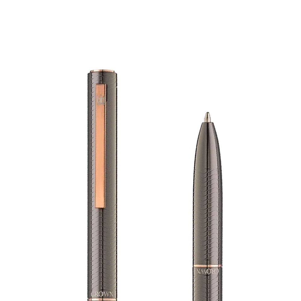 Foto 3 de Caneta crown esferográfica metal bullet prata tinta azul