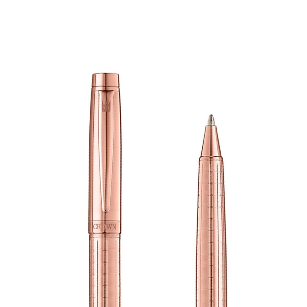 Foto 2 de Caneta crown esferográfica safira rose gold tinta azul