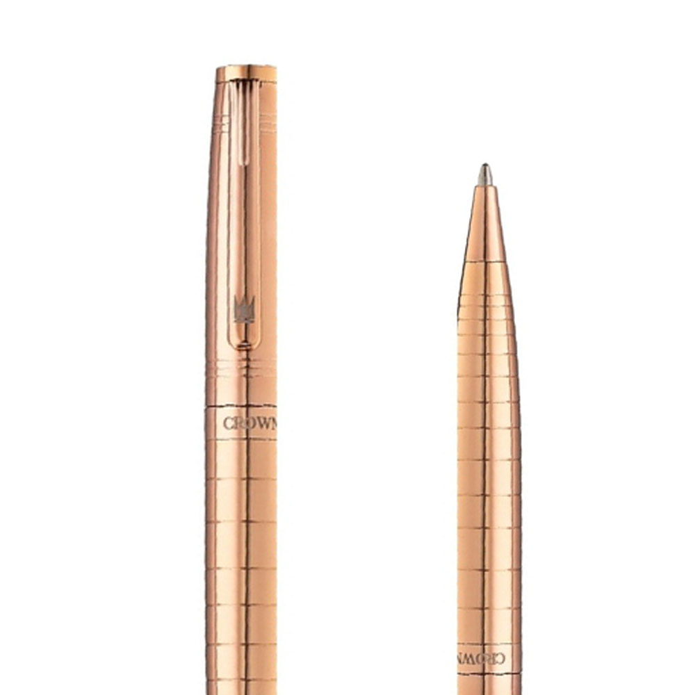 Foto 2 de Caneta crown esferográfica metal agata rose gold tinta azul