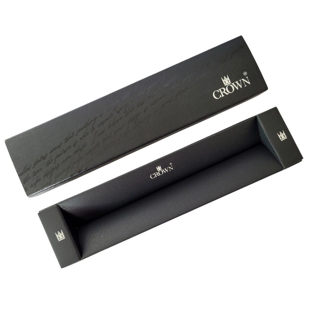 Foto 3 de Caneta crown esferográfica capricci preto prata di12601x