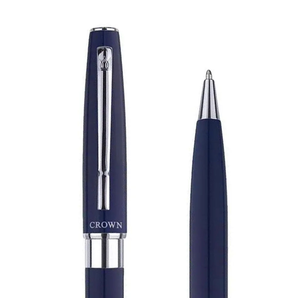 Foto 3 de Caneta crown esferográfica metal barcelona azul tinta azul