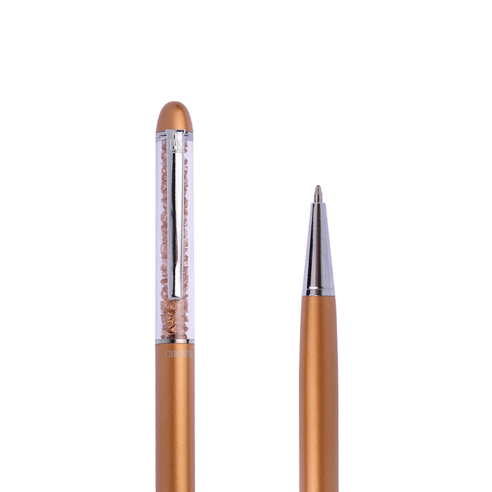 Foto 3 de Caneta crown esferográfica cristal bronze tinta azul