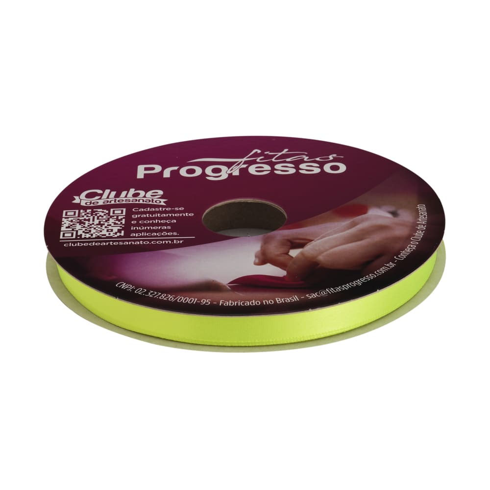 Foto 2 de Fita de cetim 10mm 50m verde cítrico 280 progresso