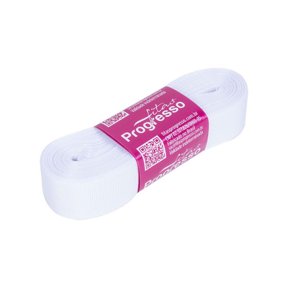 Foto 2 de Fita gorgurão 22mmx10m gp005 branco 201 progresso