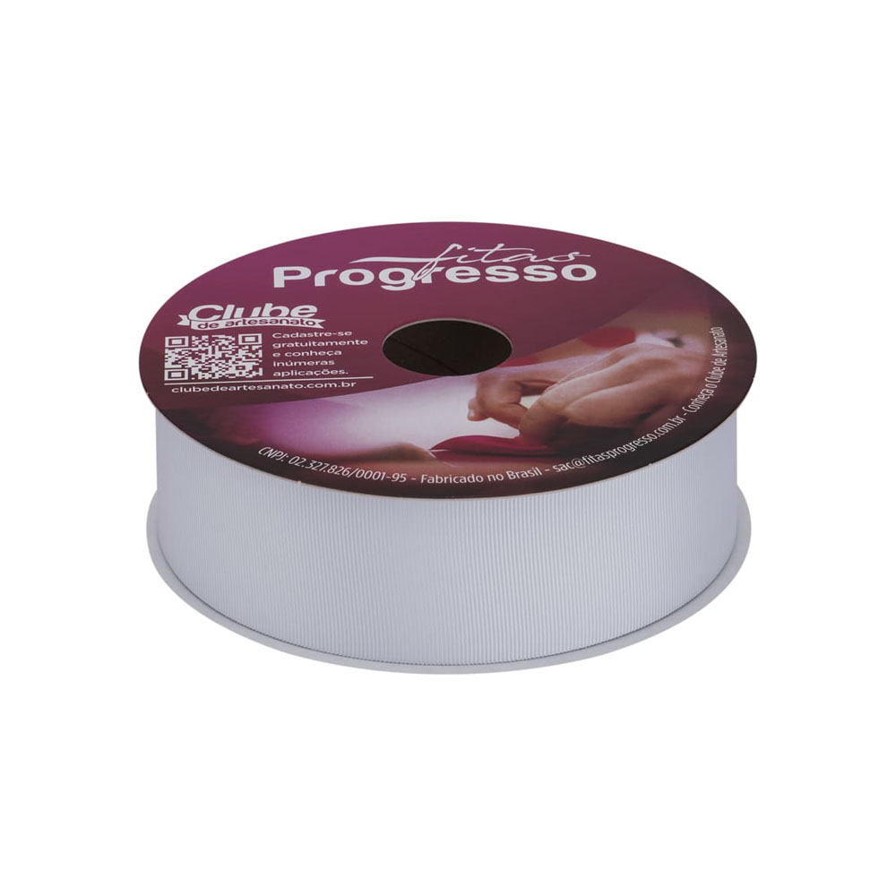 Foto 2 de Fita gorgurão 38mmx40m gp009 branco 201 progresso