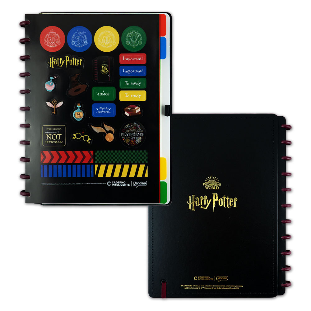 Foto 3 de Caderno inteligente harry potter preto grande 80 folhas