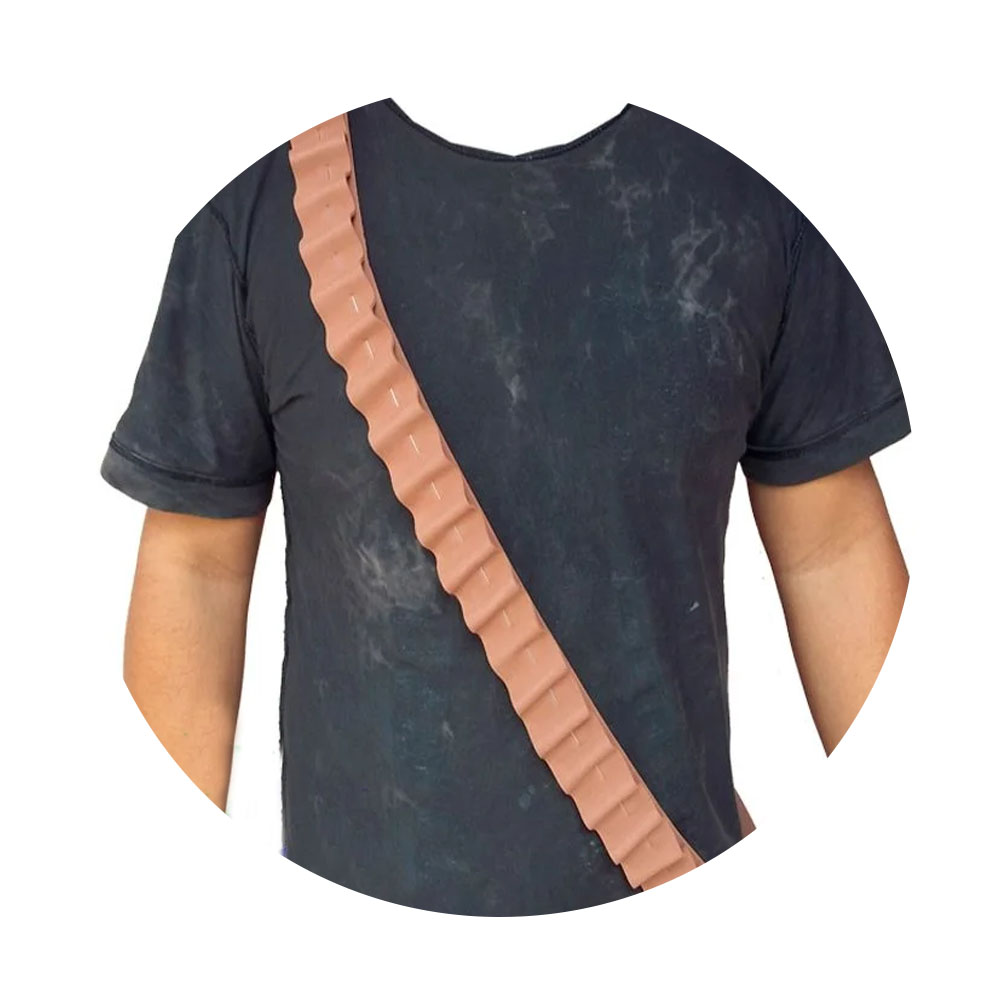 Foto 2 de Cartucheira cangaceiro fantasia eva marrom adulto