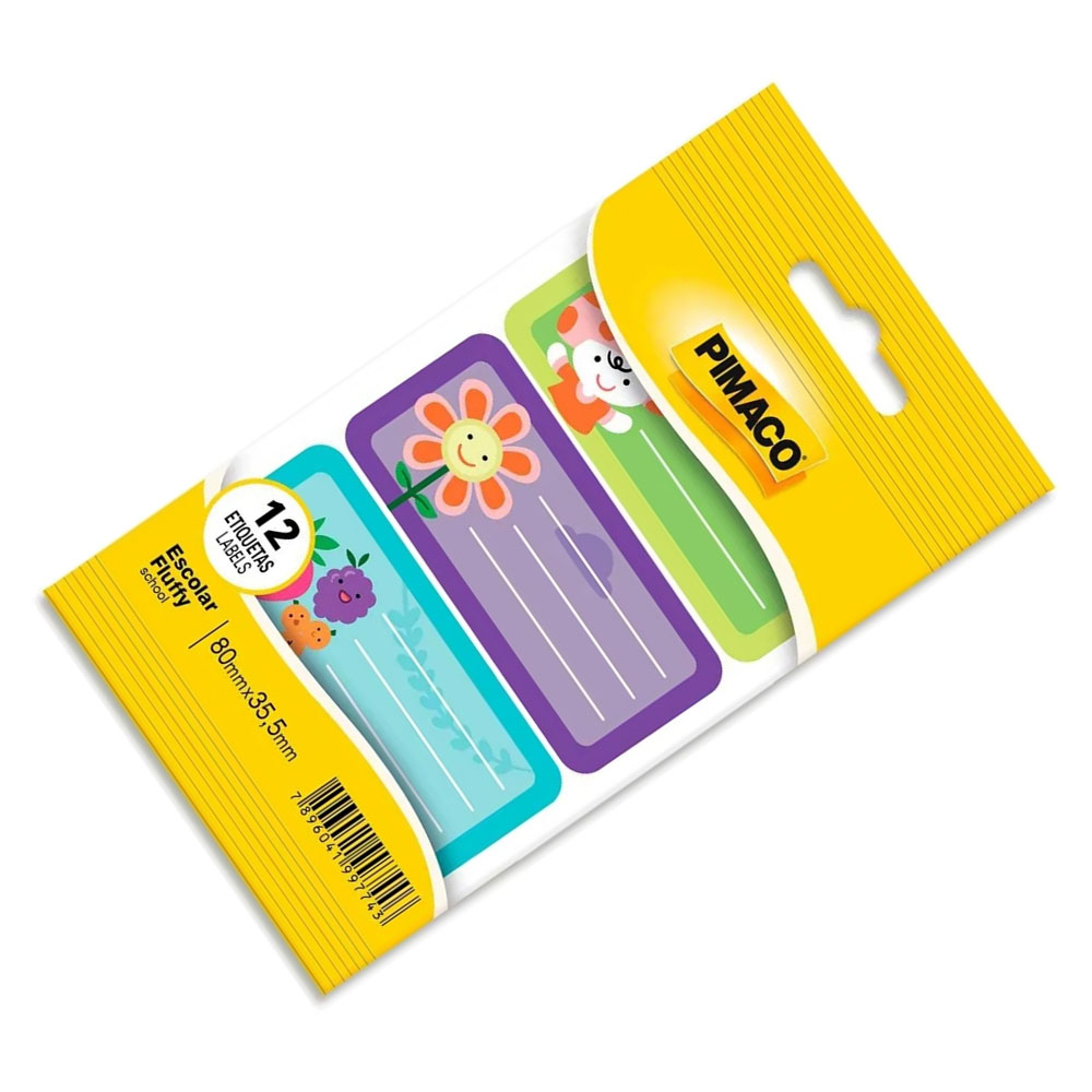 Foto 3 de Etiqueta tarjada escolar fluffy c/ 12und pimaco