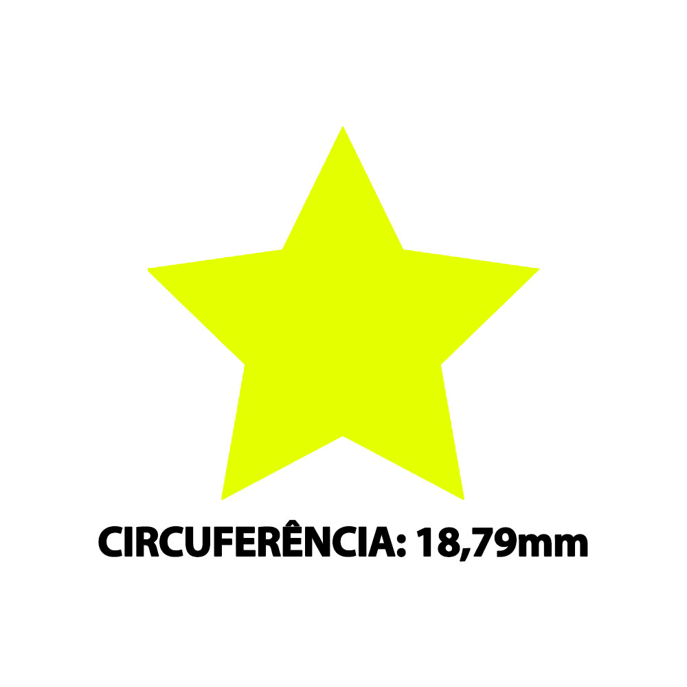 Foto 3 de Etiqueta adesiva lisa 18,79mm estrela multicolor neon