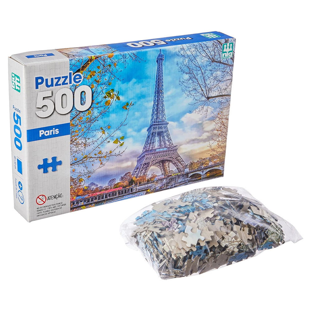 Foto 2 de Quebra cabeça 60x40cm puzzle 500 peças paris nig