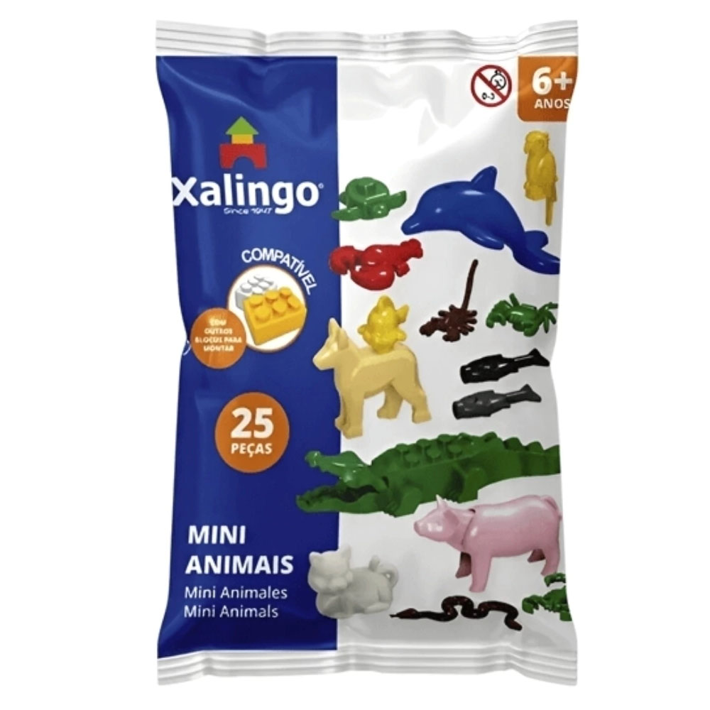 Foto 3 de Bloco de montar criativo mini animais 25 peças xalingo