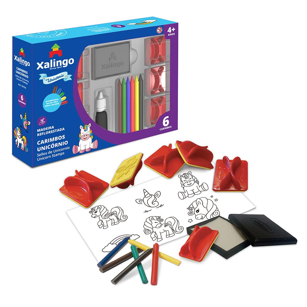 Foto 3 de Carimbos unicórnio com 6 peças xalingo