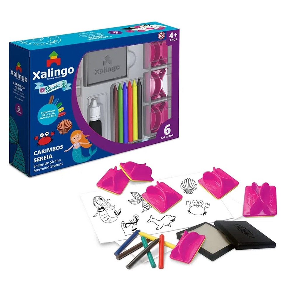 Foto 3 de Kit de carimbos sereia 6 peças xalingo
