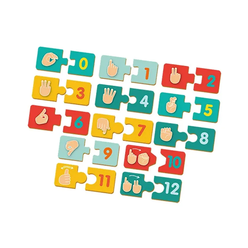 Foto 2 de Quebra cabeça aprendendo número em libras 26 peças xalingo