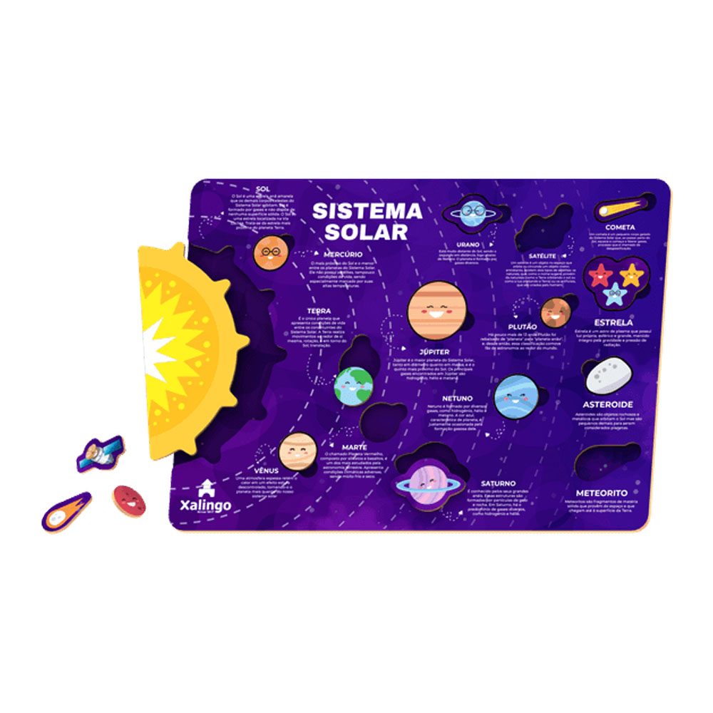 Foto 3 de Quebra cabeça steam educativo encaixe sistema solar xalingo