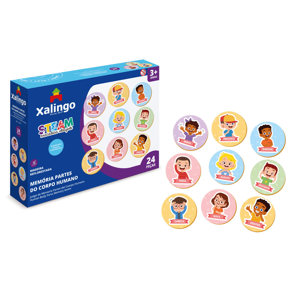 Foto 2 de Jogo educativo da memória partes do corpo humano xalingo