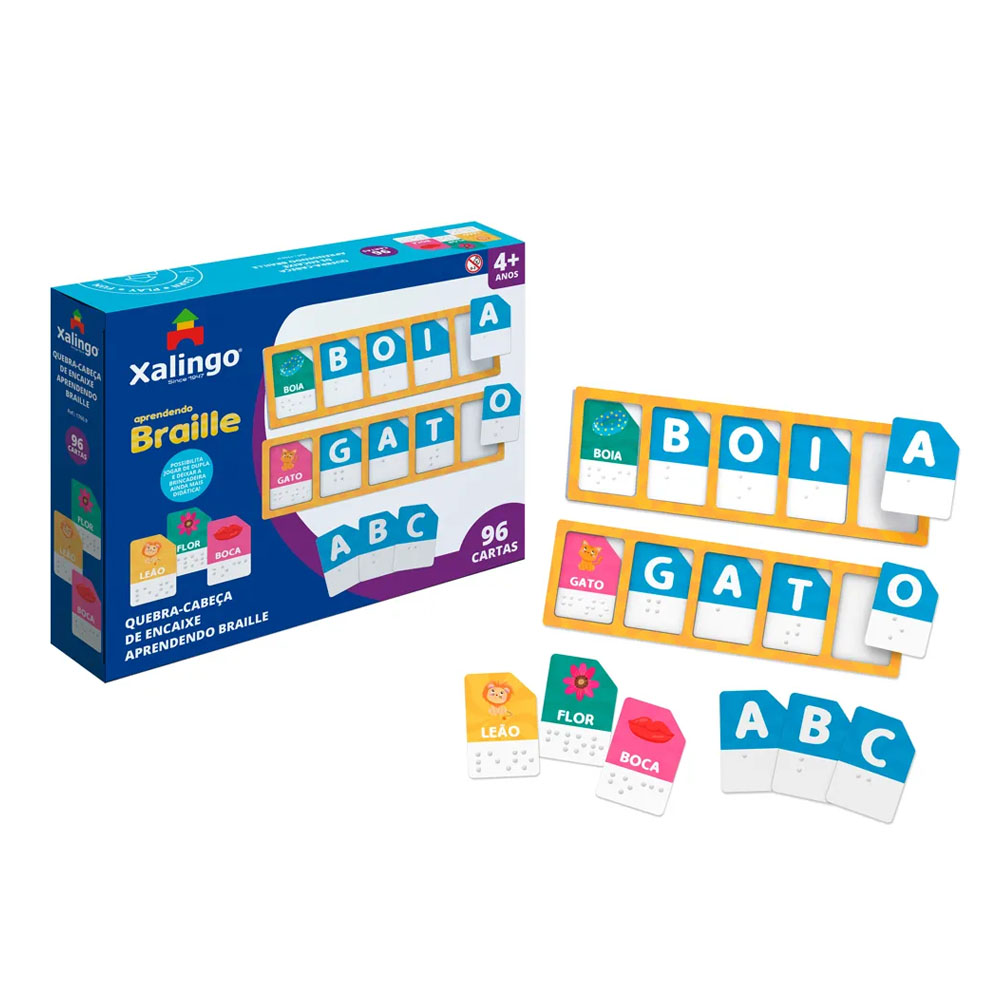 Foto 2 de Quebra cabeça de encaixe aprendendo braille xalingo