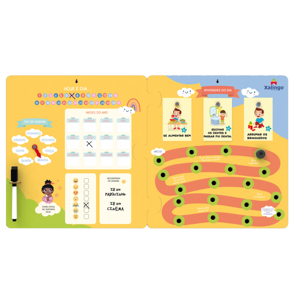 Foto 3 de Quadro de atividades com 18 cartas estimula tdah xalingo