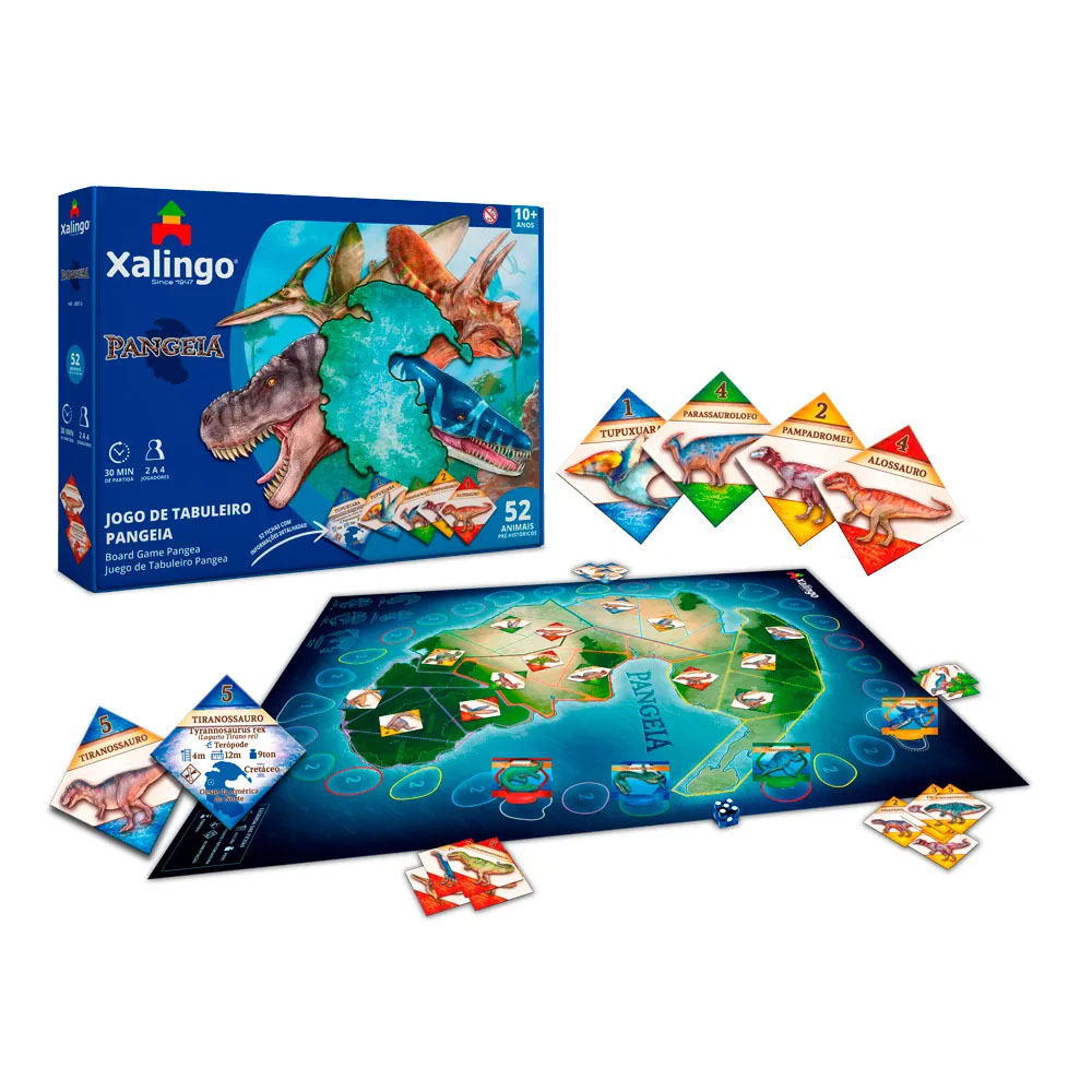 Foto 2 de Jogo de tabuleiro pangéia 55 peças xalingo