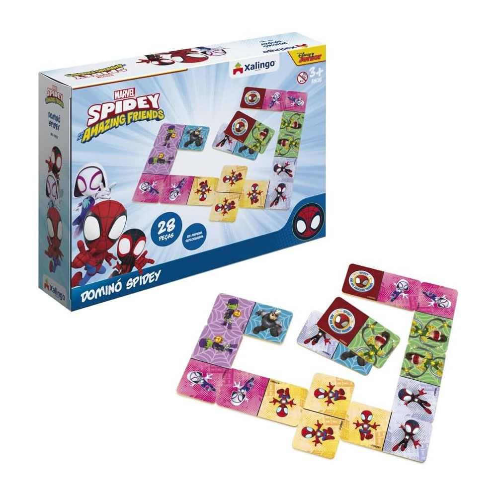 Foto 3 de Jogo de dominó spidey amazing marvel 28 peças xalingo
