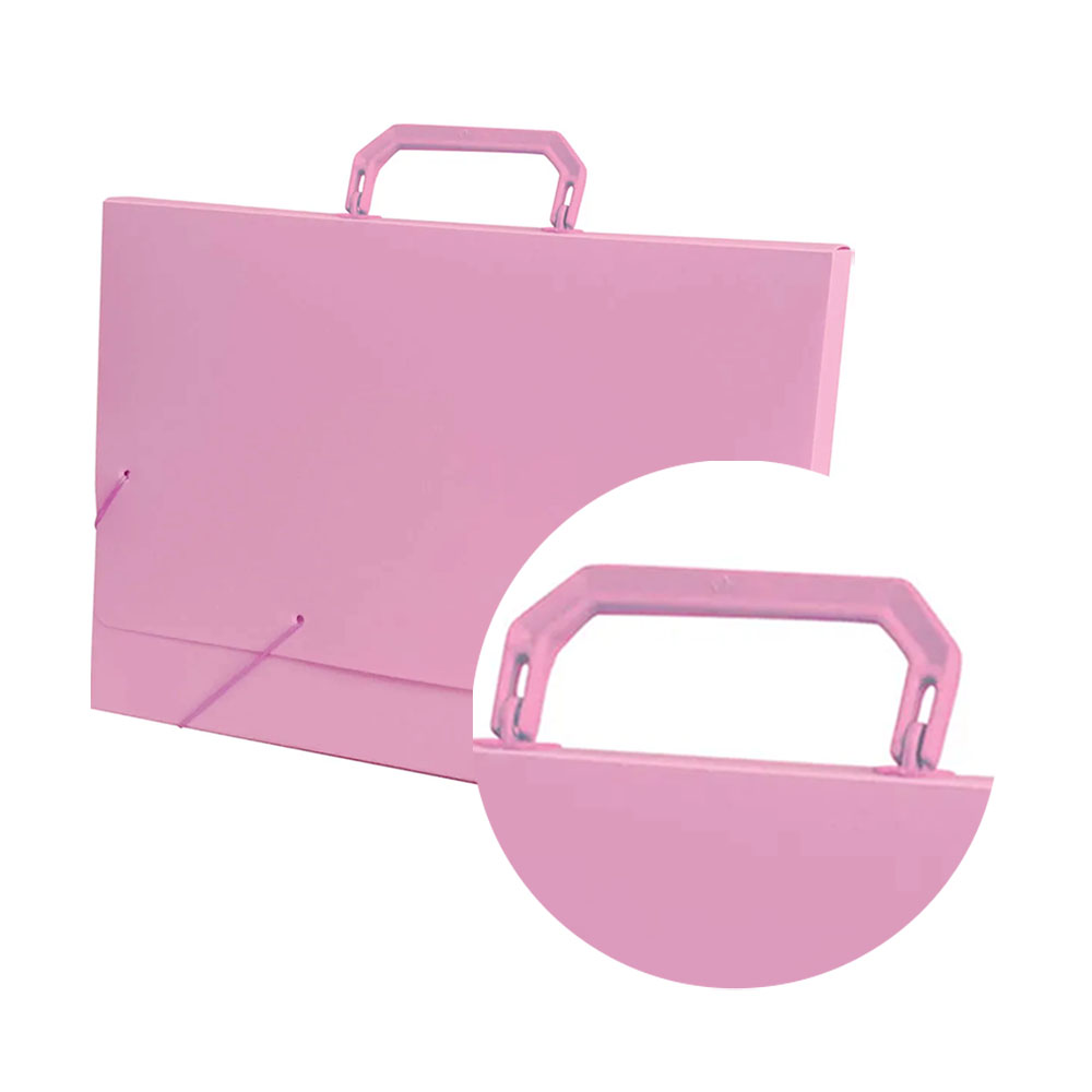 Foto 3 de Pasta maleta ofício tons pastel rosa 1 unidade acp