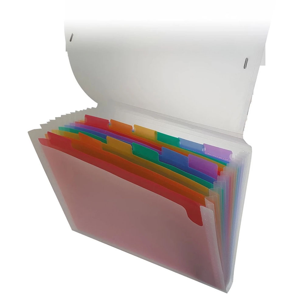 Foto 2 de Pasta sanfonada a4 c/ 12 divisórias 235x330x30mm colors acp