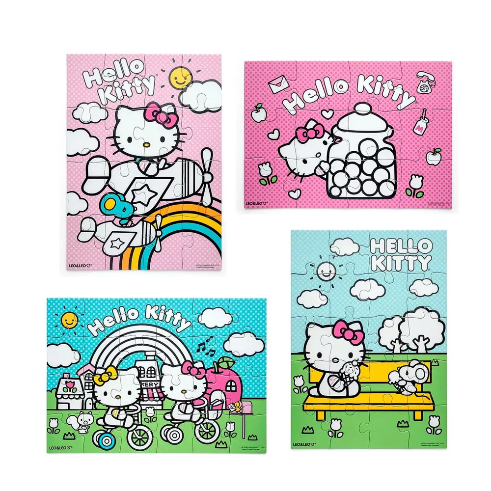 Foto 3 de Quebra cabeça 4 em 1 hello kitty 72 peças 3 hidrocor leo&leo