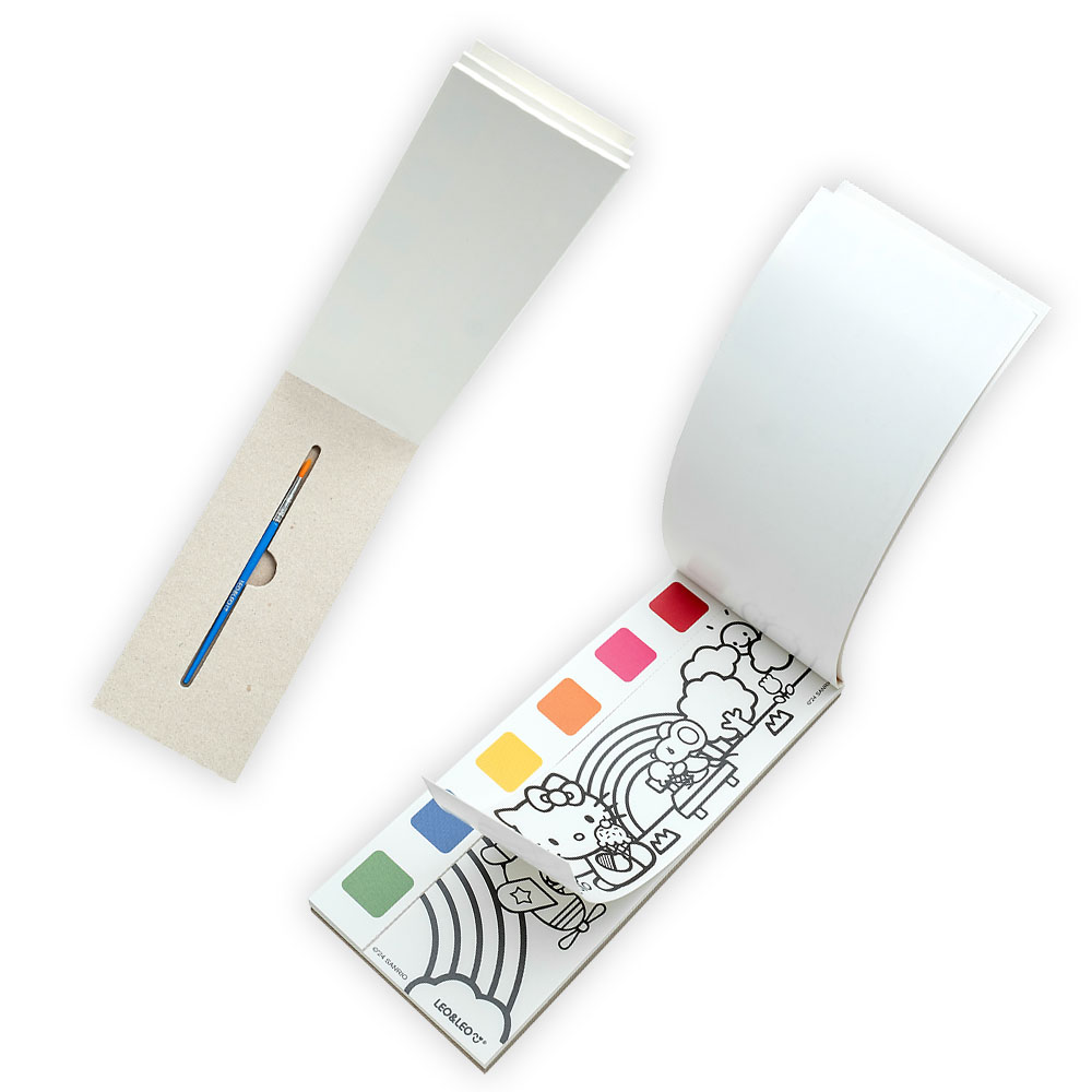 Foto 2 de Bloco p/ colorir c/ aquarela e pincel hello kitty leo&leo