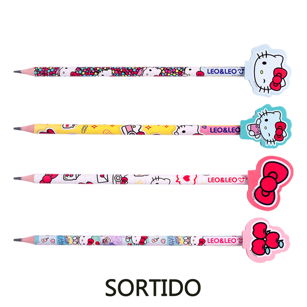 Foto 4 de Lápis grafite hb  borracha hello kitty sortido 1und leonora