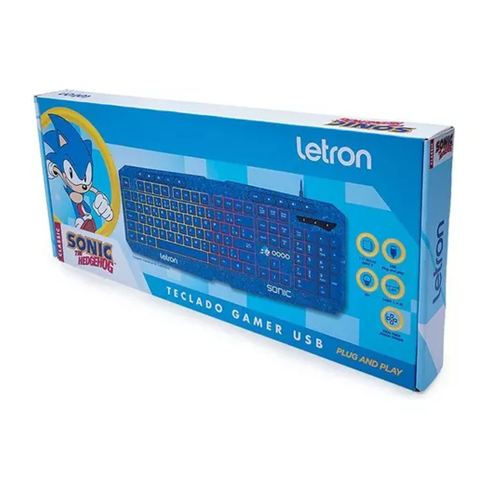 Foto 2 de Teclado gamer usb led sonic abnt2 letron