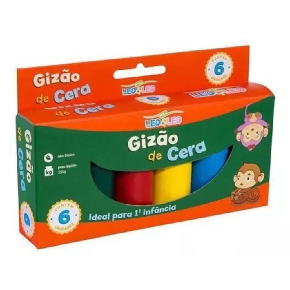 Foto 3 de Giz de cera jumbo gizão 6 unidades leo & leo