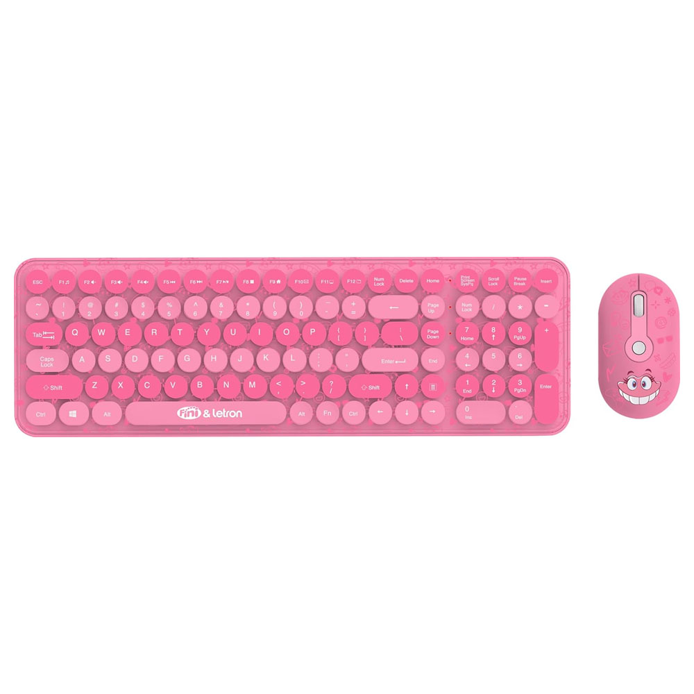 Foto 2 de Combo mouse e teclado fini wireless rosa letron