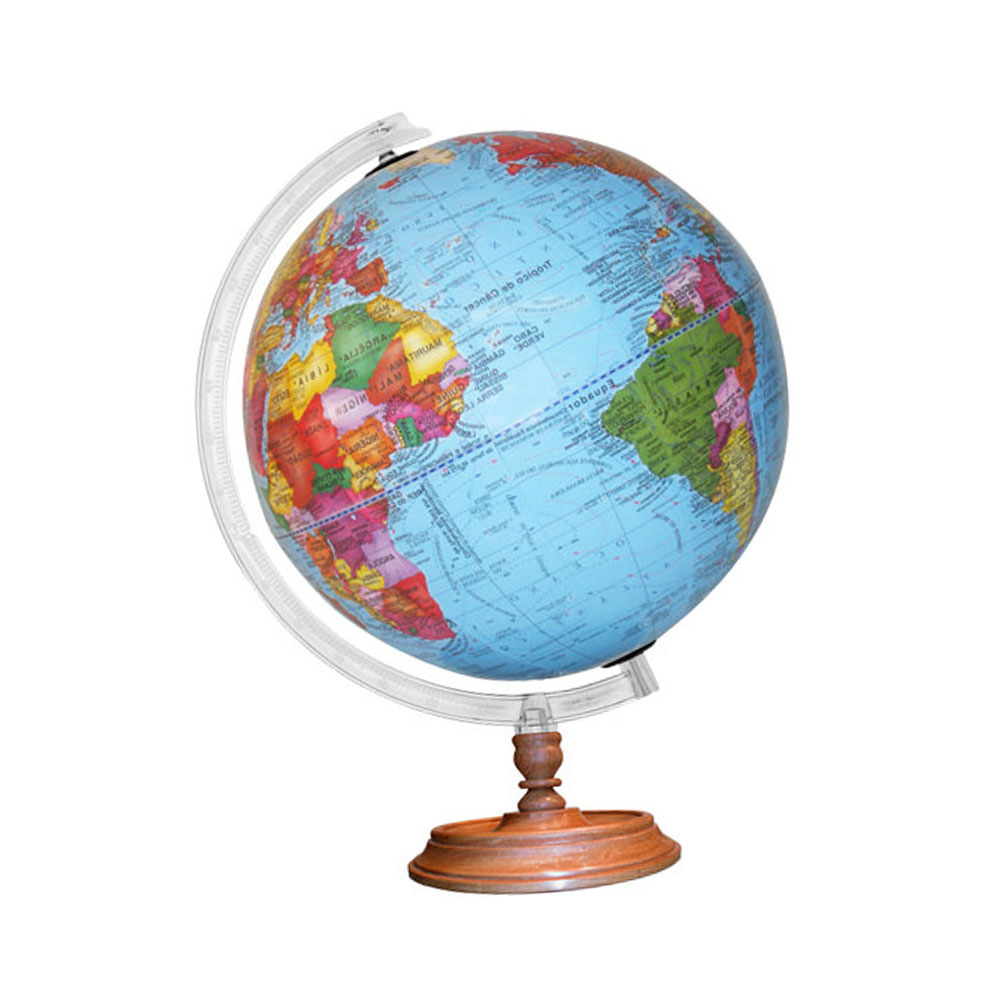 Foto 3 de Globo terrestre 30cm studio político base madeira libreria