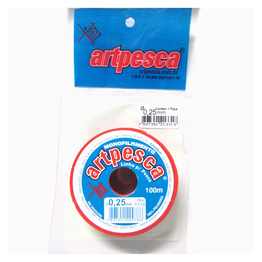 Foto 2 de Fio nylon pesca 0,25mm 1  unidade 100mt artpesca