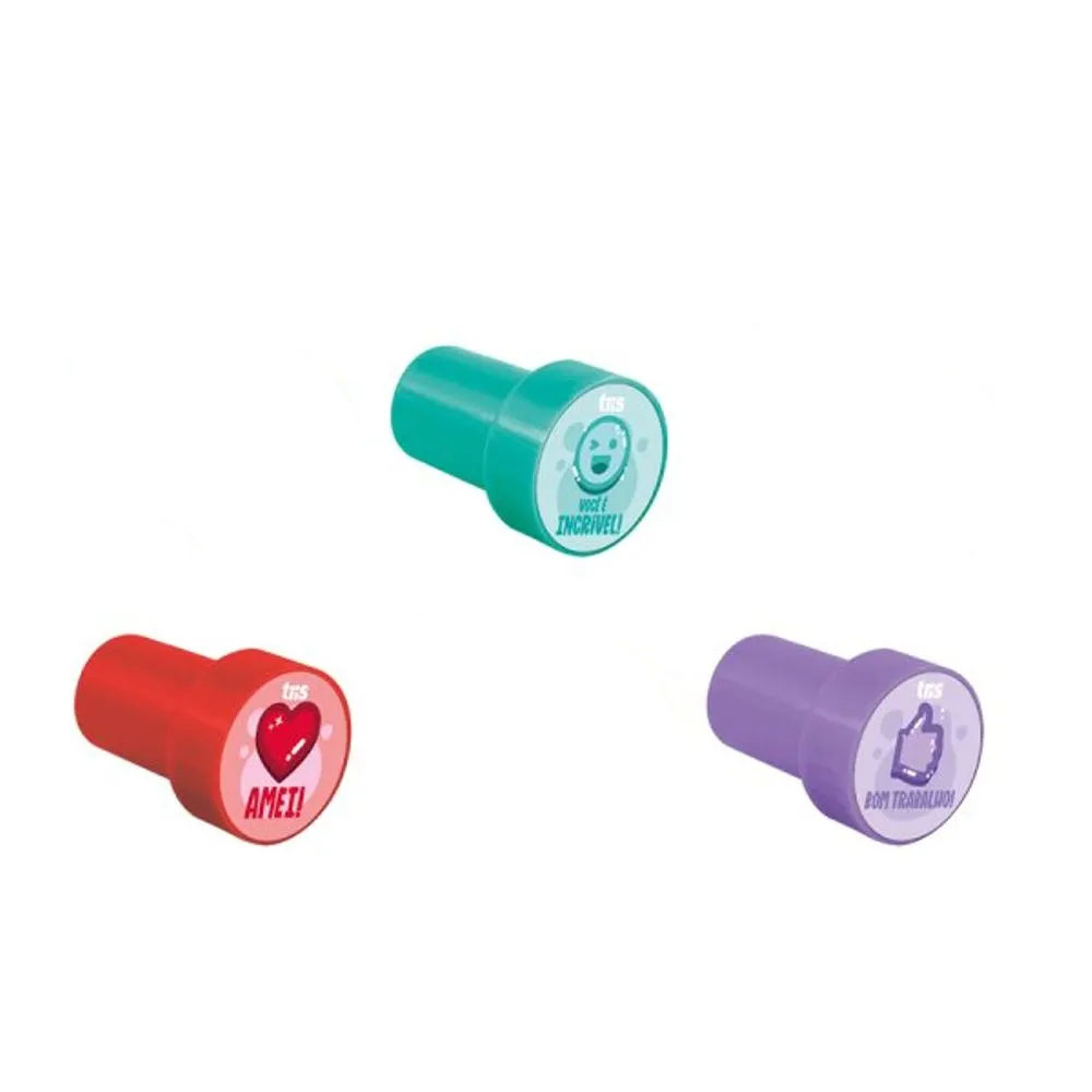 Foto 2 de Carimbo autotintado pedagógico 1und sortido tris